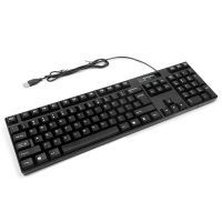 有线键盘USB 商务有线USB竞技静音键盘办公家用笔记本台式电脑通用黑色