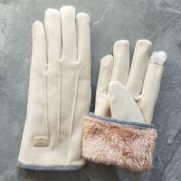 此款不退换女款加厚 冬天保暖手套女式加绒加厚德绒户外骑车防风冬季加厚保暖手套女