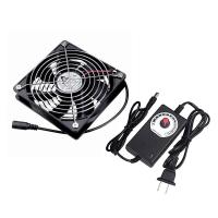含油轴承风扇 单风扇+2网+2A调速电源 220V 12CM大风量高速风扇风冷调速散热机柜机箱服务器工作站