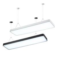 低配1200*50 24W 黑色直角 雷士顶led吊灯长条形办公室工作室会议室书房写字楼健身房