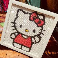 粉色kt 满钻全贴30x30cm 十字绣钻石画卡通贴钻小幅简单的儿童粘钻石绣满钻魔方钻客厅可爱