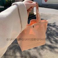 浅粉- 手提包 软糯蓝帆布包包女高级感小众设计ins风简约实用大容量夏季单肩包