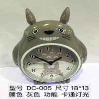 灰龙猫不静音滴滴响 多功能静音数字夜光机器猫海绵宝宝学生儿童创意床头石英闹钟打铃