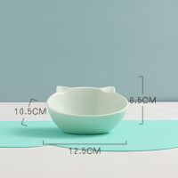 小号薄荷绿(零食碗) 猫碗陶瓷猫粮碗饭护颈水碗狗猫咪食碗宠物幼猫食盆陶瓷卡通小q碗