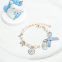 蓝色珍珠项链 XS 宠物珍珠项链猫咪项圈可爱狗狗装饰蝴蝶结项圈配饰挂饰泰迪颈圈