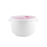 小号(700毫升) 纯白 陶瓷大号汤碗汤锅家用双耳碗保鲜碗带盖密封陶瓷饭盒便当盒面碗