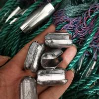 一斤8个夹铅坠(拉网拖网专用) 夹铅坠花生米坠开扣咬铅坠子渔网丝网粘网撒网手抛网配重加重铅坠