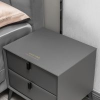 浅蟹灰 35*40cm[床头柜垫] 硅胶床头柜垫子防水皮革桌垫现代简约盖布卧室桌面垫家用轻奢桌布