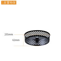 1层可旋转调料架-圆形 360度旋转置物架厨房不锈钢家用台面3层调料多功能调味品收纳架子