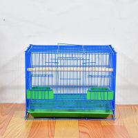 小号35*25*26cm蓝色标配 鸟笼金属鹦鹉笼鸽子相思鸟笼鹌鹑笼兔子笼小鸡笼通用群笼繁殖笼