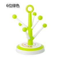 6位绿色 创意糖果树多位杯架居家办公多用途沥水杯架奶瓶架杯子收纳架