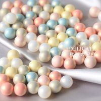 灰色 5颗 亚克力实色梦幻珍珠散珠手工DIY奶油胶手机壳滴胶装饰品树脂配件