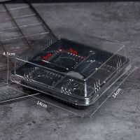 黑色盒 50个 雪媚娘包装盒蛋黄酥盒子肉松小贝4粒装泡芙爆浆麻薯打包吸塑盒