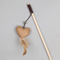 麻布桃心 [收藏宝贝]优先发货 猫玩具逗猫棒带铃铛磨牙耐咬老鼠剑麻球猫猫自嗨解闷套装猫咪用品