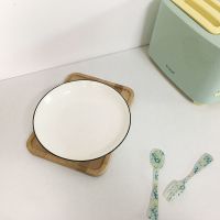 无图案 黑边饭盘 米奇韩国ins可爱少女心陶瓷饭碗日式创意卡通餐盘情侣餐具马克杯