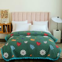 加绒夹棉升级款-春之乐章 水晶绒枕套[一对] 四季垫水晶绒床盖夹棉防滑床单垫子加绒花边垫子双人学生宿舍盖毯