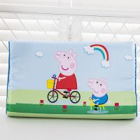 彩虹小猪[A类母婴冰丝枕套] 27*44cm单只装枕套 皇冠夏季冰感丝乳胶枕套儿童记忆棉枕套冰丝枕芯套27x44枕巾30