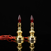 4寸铜合金电烛灯(多送灯泡) 插电铜合金电烛台蜡烛财神灯长明灯led供灯供财神关公佛堂用品