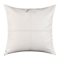 轻奢皮白色(十字) 30*50cm枕套 轻奢拼接皮抱枕套皮靠枕客厅沙发皮靠垫pu皮腰枕皮沙发抱枕皮靠背