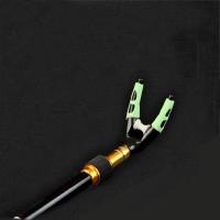 塑料绿色滚轮支架头8mm螺丝 通用滑轮支架头架杆炮台配件鱼竿架杆头前叉羊角头可拆卸垂钓装备