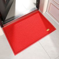 丝圈-无字-大红 40*60cm特厚(尺寸较小) 出入平安垫子地垫防水防滑入户门脚垫家用欢迎光临地毯门垫脚踏垫