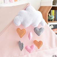 白色云朵+小爱心 儿童帐篷装饰云朵雨滴爱心挂件吊饰不织布艺墙贴背景布置摄影道具
