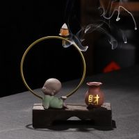 小和尚1 倒流香炉创意摆件中式家用室内家居客厅茶室玄关茶道大号香薰炉
