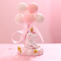 粉色看书独角兽 ins风少女心独角兽房间装饰小摆件创意汽车内饰品摆件女居家饰品