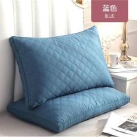 蓝色[低枕] 48x74cm[纯棉单只装] 惟丽尚品全棉枕芯立体绗缝家用学生助眠低枕头高枕护颈椎高回弹枕