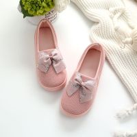 银边流苏蝴蝶结粉色_ S(36-17)脚肿请选大一码哦 月子鞋春秋冬季孕妇产妇鞋子外穿棉拖鞋女秋季产后用品包跟坐月子