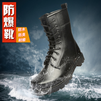 黑色(钢头)四季款 35 秋冬季加厚保暖加绒羊毛靴马丁靴男皮靴户外战术陆战靴男靴保安鞋