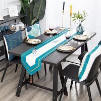 湖之蓝[流苏] 30*160(防溅水) 简约北欧几何流苏餐桌旗长方形鞋柜盖布电视柜防尘布加厚棉麻布艺