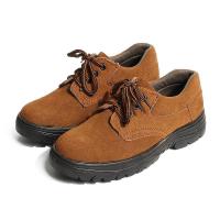 [真牛皮]钢包头防砸单鞋棕色 38脚胖加大一码 冬季保暖羊毛鞋防砸安全鞋男士钢包头保暖棉靴大头鞋劳保工作户外