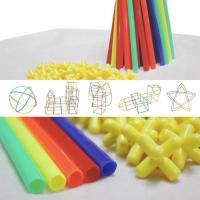 袋装50根吸管50个接头 幼儿园小学益智玩具儿童积木拼插4d空间拼搭建构亲子互动吸管积木