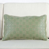 绿角花-腰枕套(简款) 40X40cm抱枕套 不含芯 夏日冰凉抱枕沙发床头靠垫夏天小靠垫蚕丝冰丝套凉感抱枕夏季靠枕
