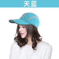 三折鸭舌帽(天蓝) 均码 防晒帽子夏季男女遮脸骑车户外休闲帽钓鱼防虫可拆卸遮阳帽