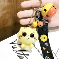 睁眼CC猫+莎莉腕带+橙黄铃铛 可爱CC猫腕带玩偶铃铛汽车钥匙扣皮绳手机包挂件少女创意潮饰品