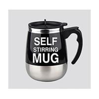 电动搅拌杯黑色 不锈钢磁化杯自动搅拌杯磁力转动咖啡杯水杯黑科技奶粉杯