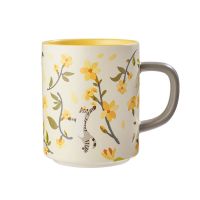 沾花惹草的猫猫杯 瑞幸咖啡花喵经典陶瓷杯创意潮流办公室可爱女男生马克杯