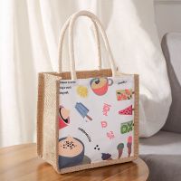 小号夏日祭长21宽12高20 可爱ins便当包手提袋上班装饭盒袋子大容量日式带饭午餐袋帆布包