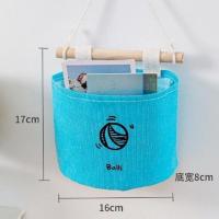 天蓝足球[1个装] 单袋[16cm*8cm*17cm] 布艺棉麻挂兜收纳挂袋挂墙上门后小袋子壁挂墙挂式宿舍可爱储物袋