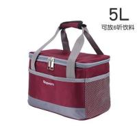 小号SN⑤L-酒红(送冰袋2个) 加厚手提饭盒袋防漏水牛津布便当盒保温袋小号冷藏冰包保鲜饭袋子