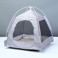 帐篷窝-碎花[简易款]-N44 S-小型(适合3斤内猫狗) 宠物蚊帐狗笼子防蚊虫叮咬专用防蝇猫笼夏天透气防晒防脱毛罩子