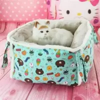 绿色小熊图案 S-小型(35×35×35cm) 宠物床猫咪吊床挂窝狗狗猫秋千猫笼子内吊床挂式小型冬季保暖秋冬