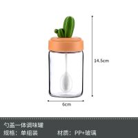 调料瓶单个装 调料盒套装家用组合装盐味精糖调味瓶罐厨房玻璃仙人掌调味盒收纳