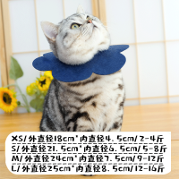 水墨蓝花朵伊丽莎白圈 XS/外直径18cm*内直径4.5cm/2-4斤 伊丽莎白圈猫咪防舔软圈狗狗项圈头套猫咪耻辱圈猫圈