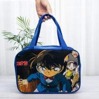 蓝色柯南_ 包带饭盒便当包大号手提包卡通防水上班族小学生保温袋饭午餐袋子