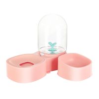 双碗[粉色] 防打翻,不湿嘴[猫狗通用] 猫碗双碗自动饮水机喂食器猫咪水碗狗饭盆狗狗碗喝水宠物猫咪用品