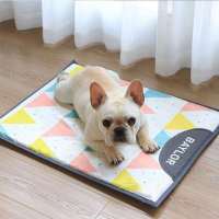 灰色 中号70*53*1CM 宠物凉垫夏天冰丝降温垫法斗泰迪不粘毛狗凉席睡垫四季狗窝狗垫子