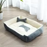 浅灰色狗窝+骨头 S-45*30CM[建议3斤内] 狗窝四季通用泰迪狗狗用品冬天保暖宠物猫窝大型小型犬可拆洗垫子